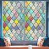Badezimmer-Glastür-Fenster-Sichtschutzfolien, durchscheinende Glasfensterfolie, bunte Gitter-Fenstertönungsaufkleber, Regenbogen-Glasaufkleber, Haushaltsbedarf