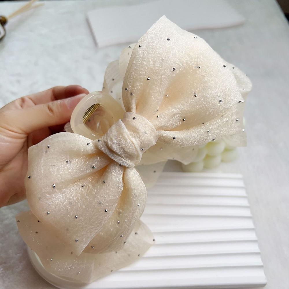 

Двусторонняя сетчатая заколка для волос шифоновая заколка-акула усовершенствованное чувство шелковая заколка для волос женщины девушки beige-2