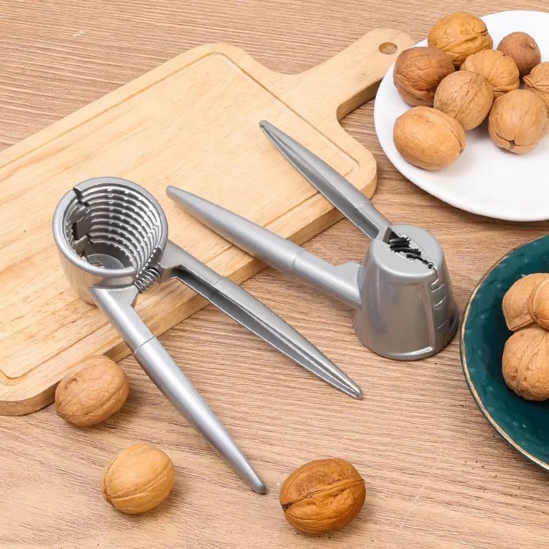 Portable Nut Cracker Silver Metal Walnut Clip Nut Cracker Opener Walnut Plier Nut Shelling Tools Kitchen Gadgets Accessories