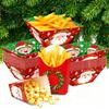 12pcs Christmas Decor Cartoon Santa Claus Pattern Popcorn Box Movie Night Snack Tray Set Xmas New Year Dining Table Decoration