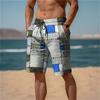 Men's Summer Quick Dry Beach Pants Casual Fitness Shorts Breathable Board Shorts Patchwork Printed Plus Size Swimming Shorts