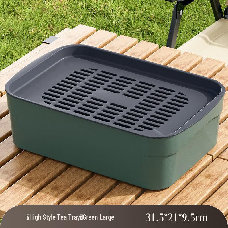 Portable Double-Layer Drainage Tea Tray