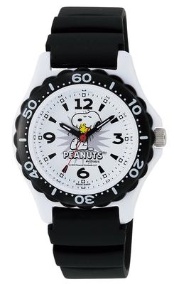 Uhr Analog Snoopy Wasserdicht Urethan Armband Weiß x Schwarz [Citizen Q&Q] AA96-0016