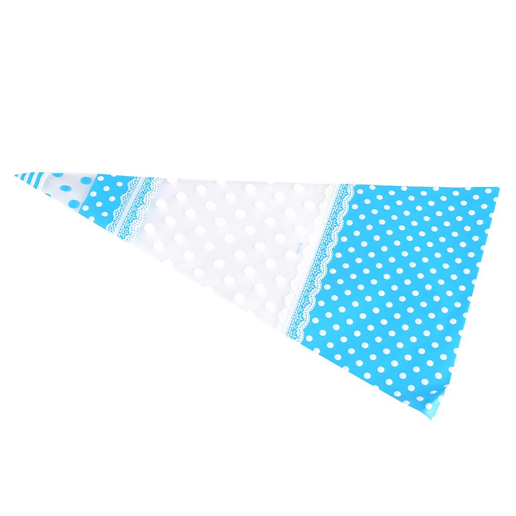 50 Packs Clear Cone Shaped Treat Popcorn Bags Cellophane Candy Bags with Twist Tie