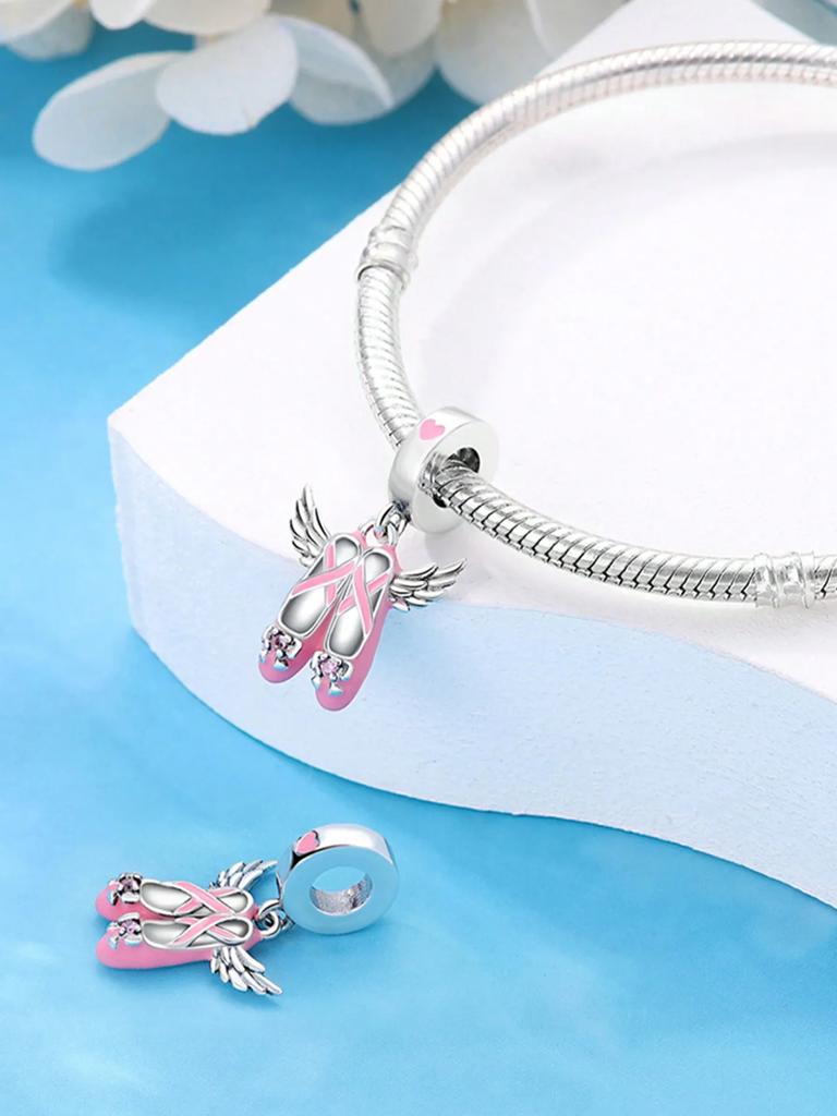 Copper Plated Original Charms Summer Roller Skates Coconut Tree Beads Fit Bracelet Women'S Jewelry Gift