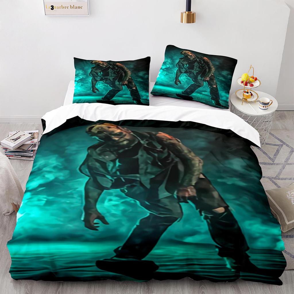 Horror Theme Duvet Cover Set Gothic Spooky Bedding Set for Teens Adult Men Terror Halloween Quilt Cover King/Queen/Full Size