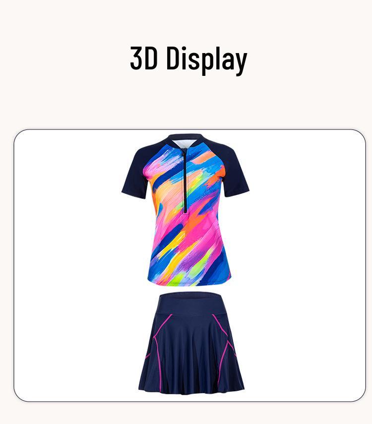 2025 Übergröße Sportliches Cover-Up Badeanzug mit Shorts im Split-Stil für Damen