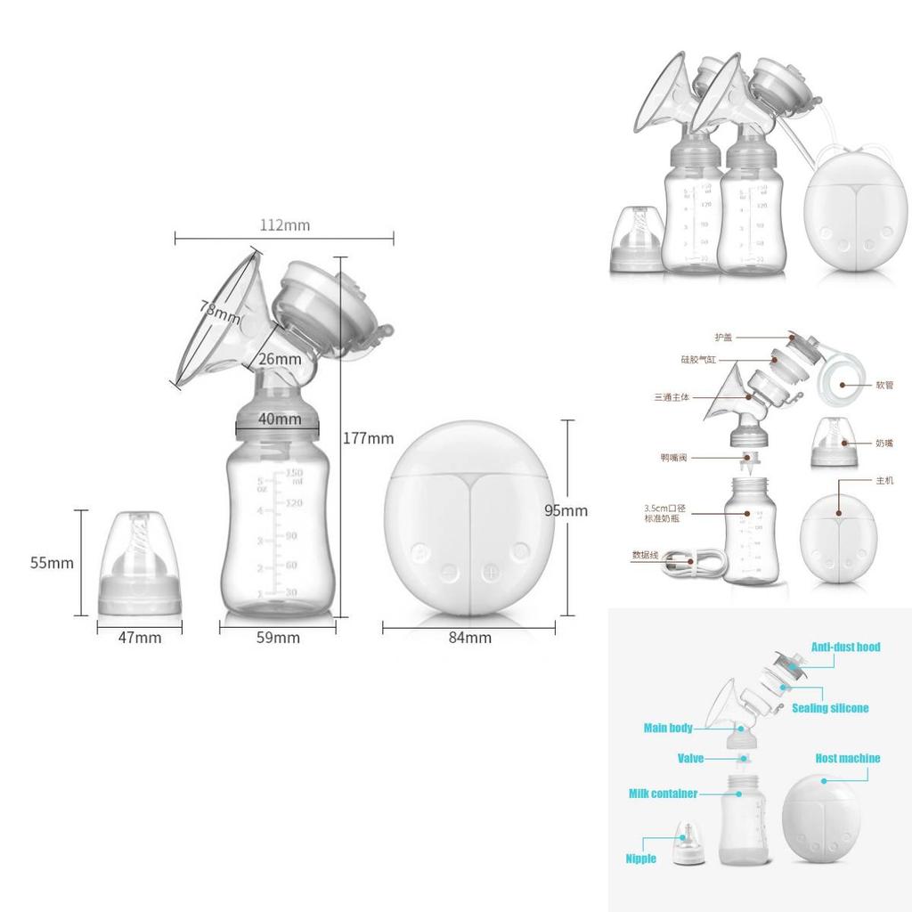 Double Electric Breast Pump With Silent Suction For Nursing Mothers