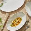 Elliptical Fish Plate Ceramic Dining Plates Sushi Plate Dessert Bowl Dim Sum Dish Western Style Steak Plates Fruit Bowl Tray