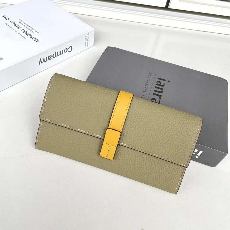 Yeni Hakiki Deri Kadın Cüzdanı Üst Kat Sığır Derisi Liçi Desenli İpli Kontrast Renkli Uzun Üç Katlı Çanta