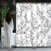 Water-Resistant Floral Curtain - Machine Washable, Hooks & Grommets, Woven Polyester, Unlined Bath Decor