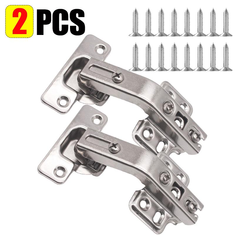 135° Stainless Steel Cabinet Hinges Soft Close Concealed Kitchen Cupboard Corner Hinges With Screws Replacement Hardware Kits