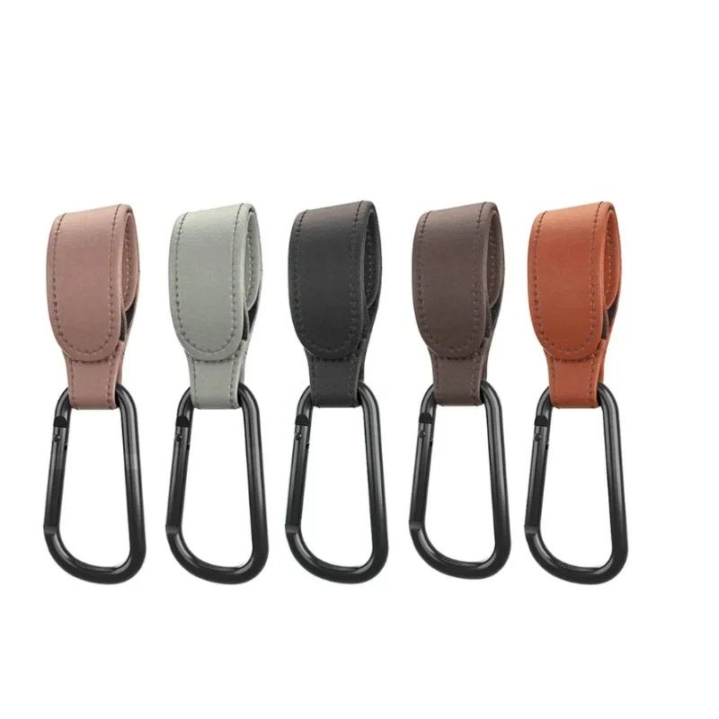 1/2pcs PU Leather Baby Bag Stroller Hook Pram Cart Organizer 360 Degree Rotatable Hook High-quality Crochet Stroller Accessories