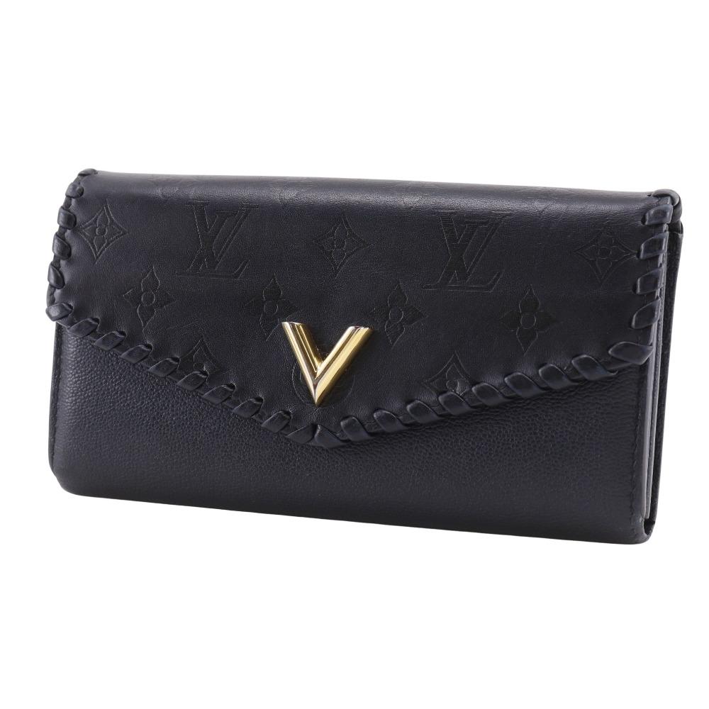 LOUIS VUITTON Portefeiulle Verry Purse M62059 Monogram Noir black leather Women Used