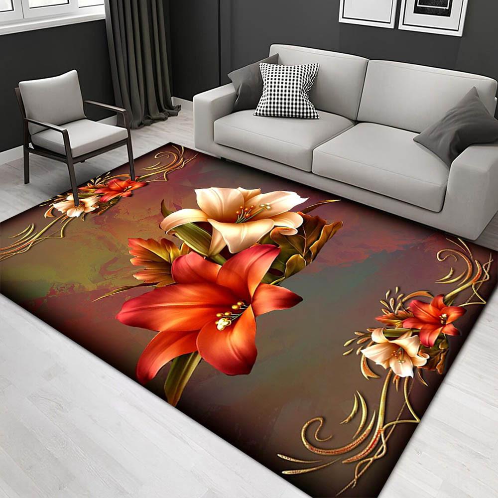 

1pc 1319675933Pattern Carpet, Area Rug For Living Room Bedroom Room Bed Chair Laundry Entryway Corridor Yard Non-slip Outdoor Camping Rug Fl 60cm by 90cm