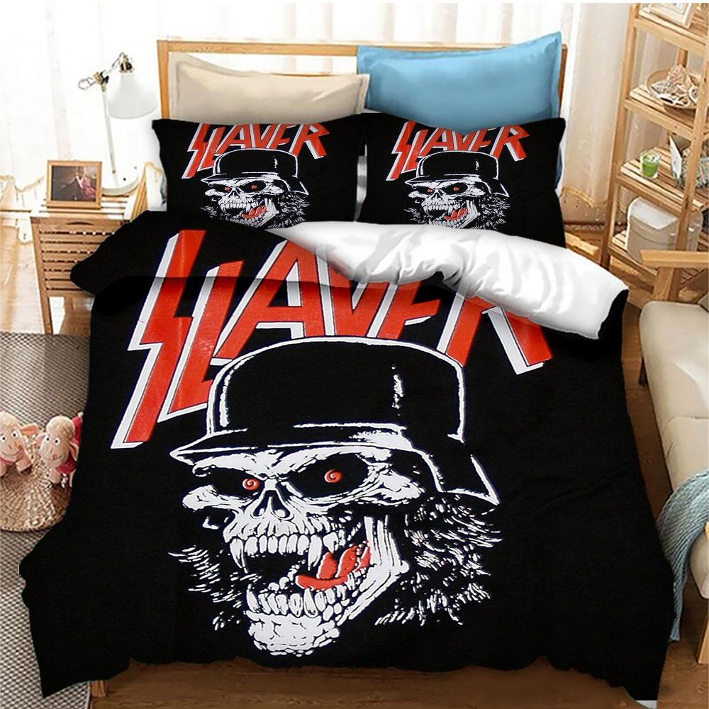 Fashion Slayer Rock Band Bedding Set Duvet Cover Bed Set Quilt Cover Pillowcase Comforter King Queen Size Boys Adult Bedding Set