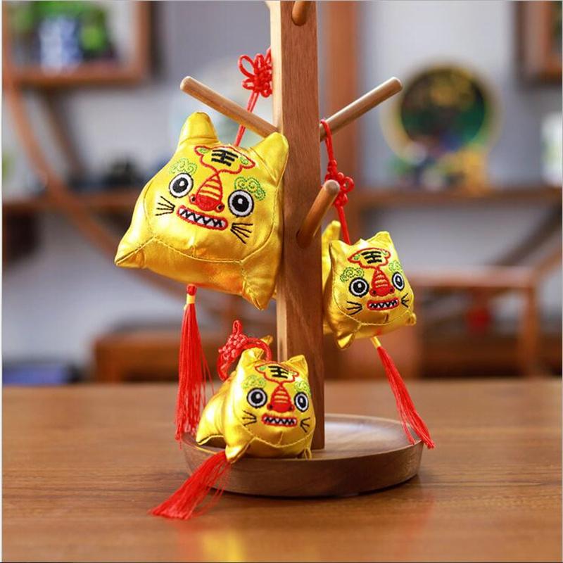 Tiger Figurine Plush Toy Children Toy Doll Animal Tiger Tang Costume Chinese Style Tiger Mascot Stuffed Toy