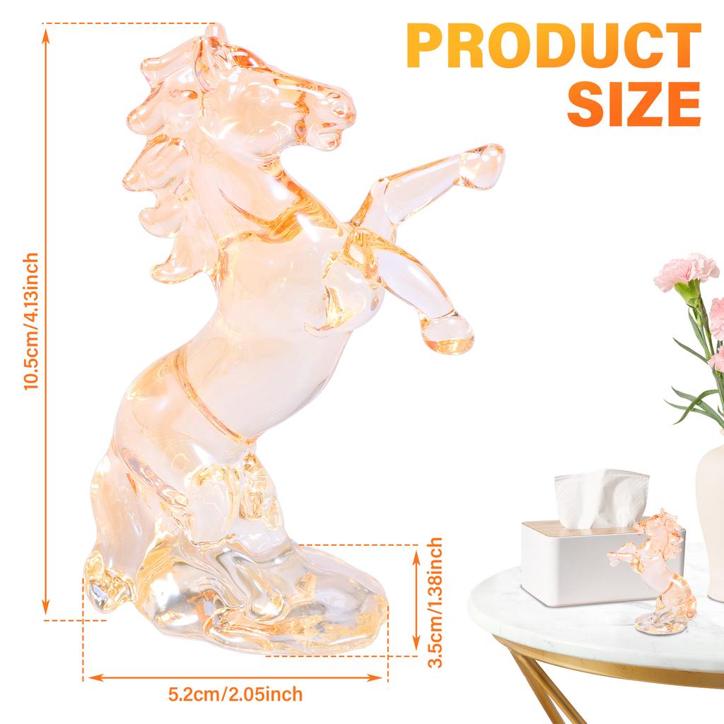 Crystal Horse Statue Year of The Horse 2026 Crystal Figurine Present Collectible Figurine for Home Office Lucky Wealth Chinese