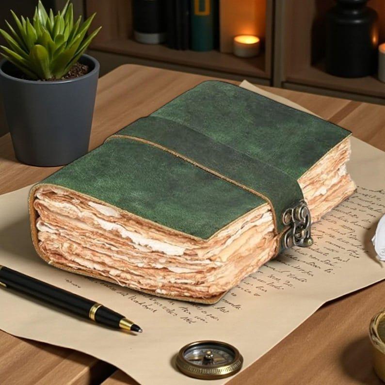 

Шкіряний щоденник – Ручний записник з крафтовим краєм 7 x 5 inch