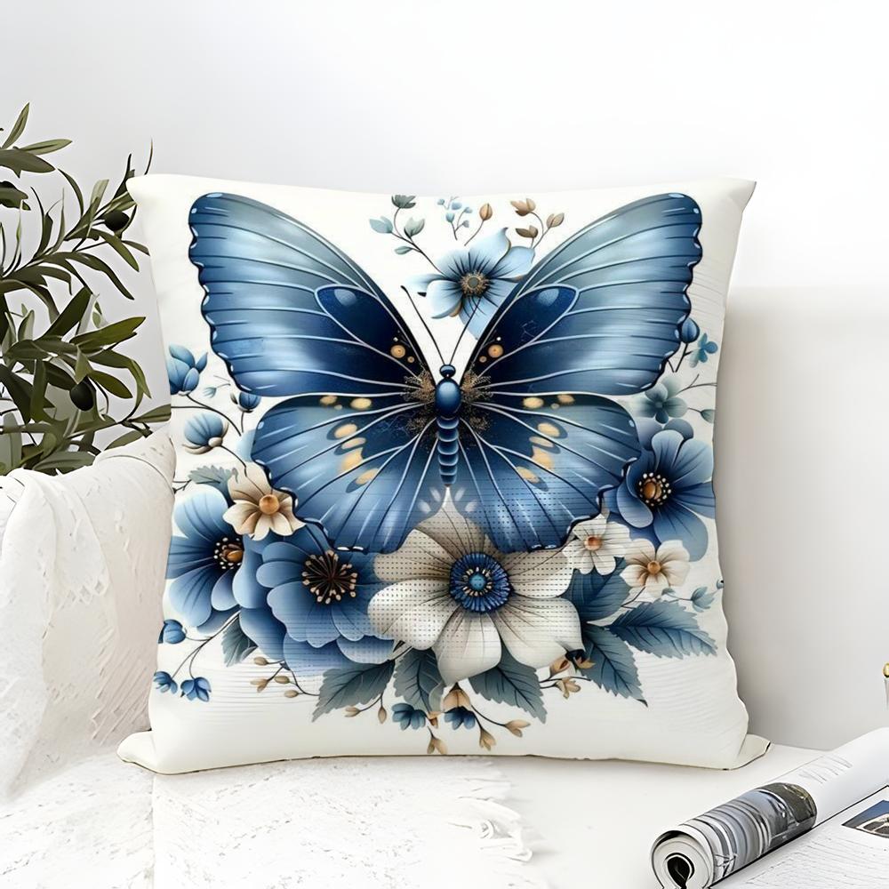 Naturally Beautiful and Elegant Butterflies Pillow Case Linen Pillow Case Sofa Home Decor Cushion Cover Cushion Cove