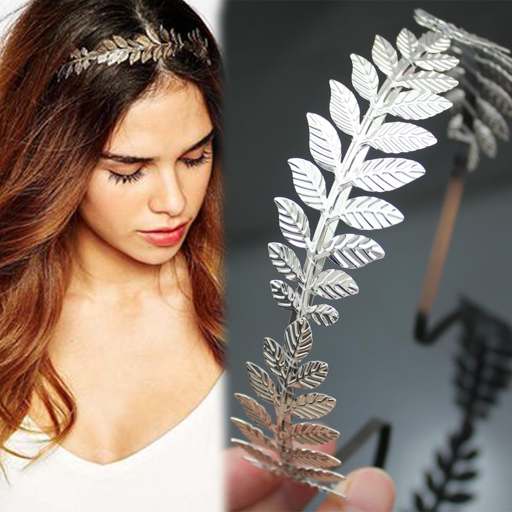 Roman Leaf Branch Dainty Hair Crown Tiara Greek Goddess Alice Heabdband For Women Head Dress Boho Bridal Bride Wedding Jewelry
