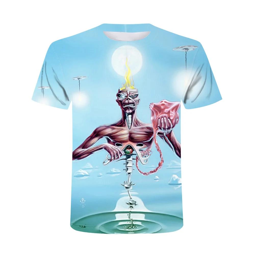 2025 New Summer Tide Muscle Warrior Pictures Men's T-shirt Casual 3D Printed T-shirt Hip Hop Metal Personality Crewneck Top 6XL