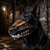 Spooky Pet Accessories Hell Hound Muzzle for Dogs, Scary Natural Latex Beast Costume Mask Funny Puppy with Adjustable Straps, Halloween Party Cosplay