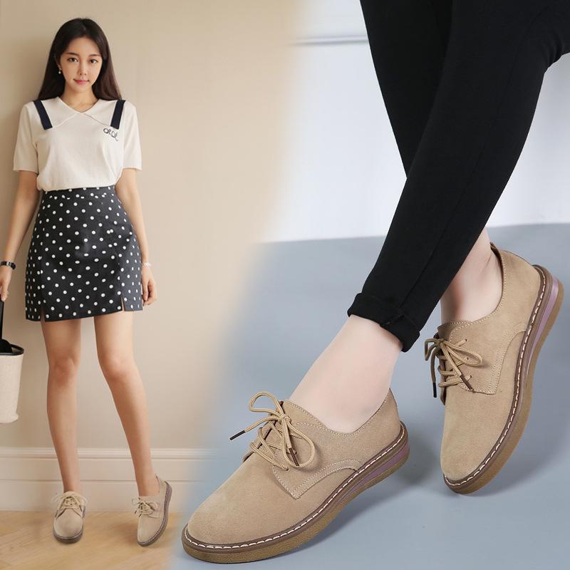 

Spring new leather women s single shoes, women s flat-bottomed retro height-increasing casual shoes British small leather shoes 35 чорний