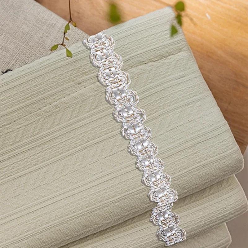 12m Braid Trim 1.5cm Width Decorative Woven Braid Trim Curtain Lace Clothing Neckline Cuff DIY Sewing Decoration Accessories