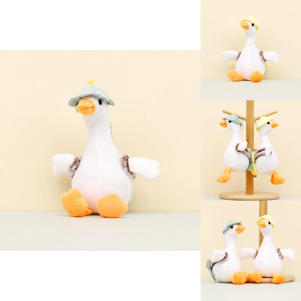 Cute White Goose Plush Toy Keychain Cartoon Duck Doll Backpack Accessory