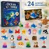 Birthday Gifts for Ocean Lovers Advent Calendars 2026, Marine Themed 24 Days Christmas Countdown Calendar, Creative Desktop Ornaments 2D Acrylic