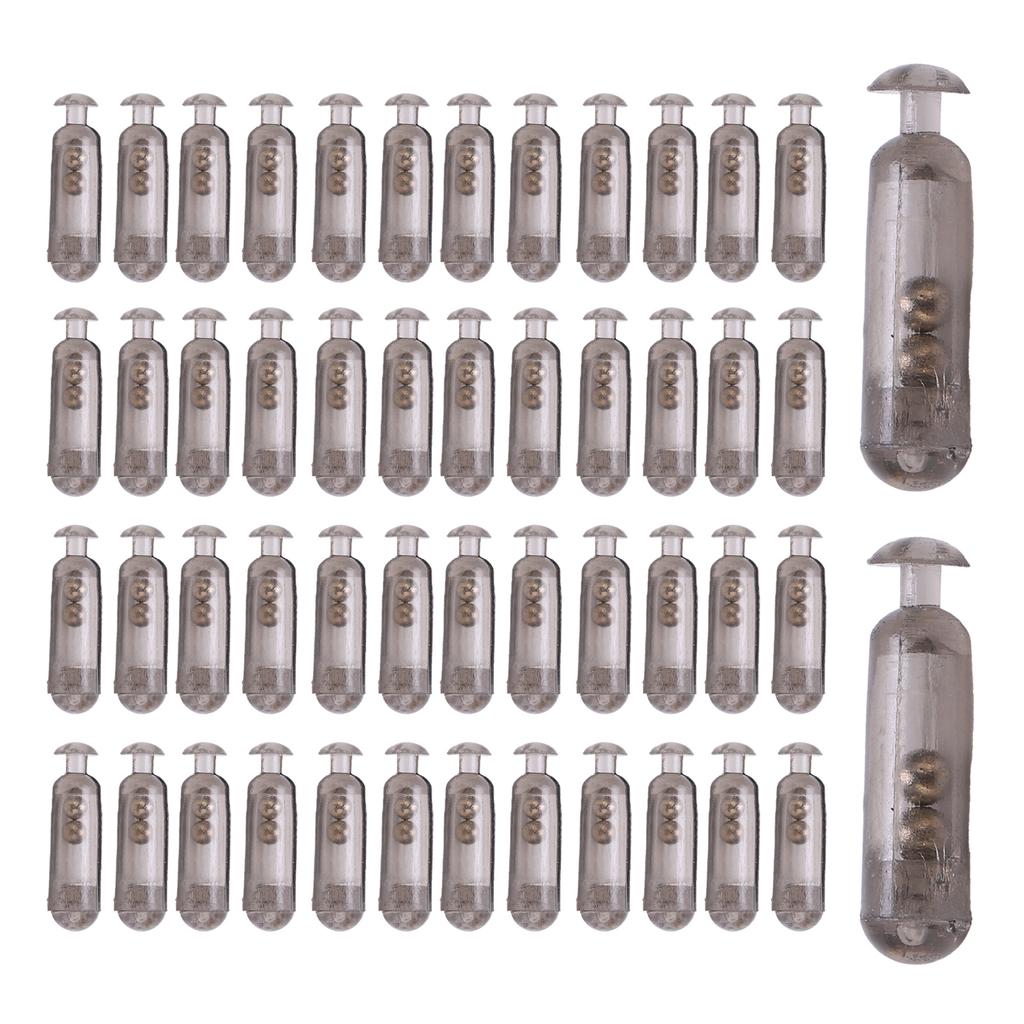 50pcs 15mm Durable Rattles Shake Fishing Lure Bait Insert Tube Rattles for Soft FishTransparent Black