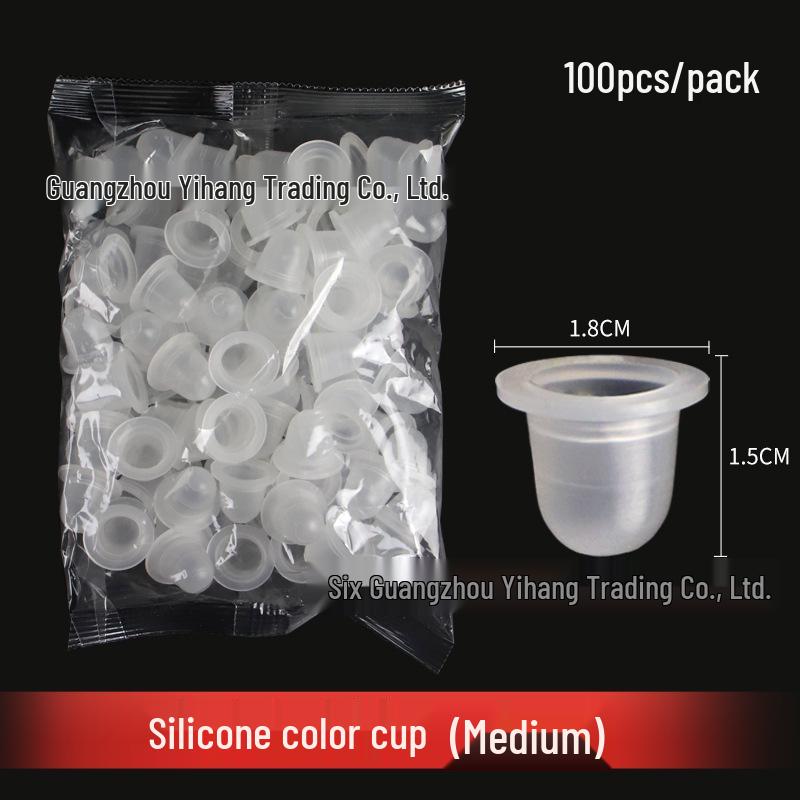 Disposable Microblading Pigment Ring Cups for Eyebrow, Eyeliner, and Eyelash Extensions - 100 Pieces
