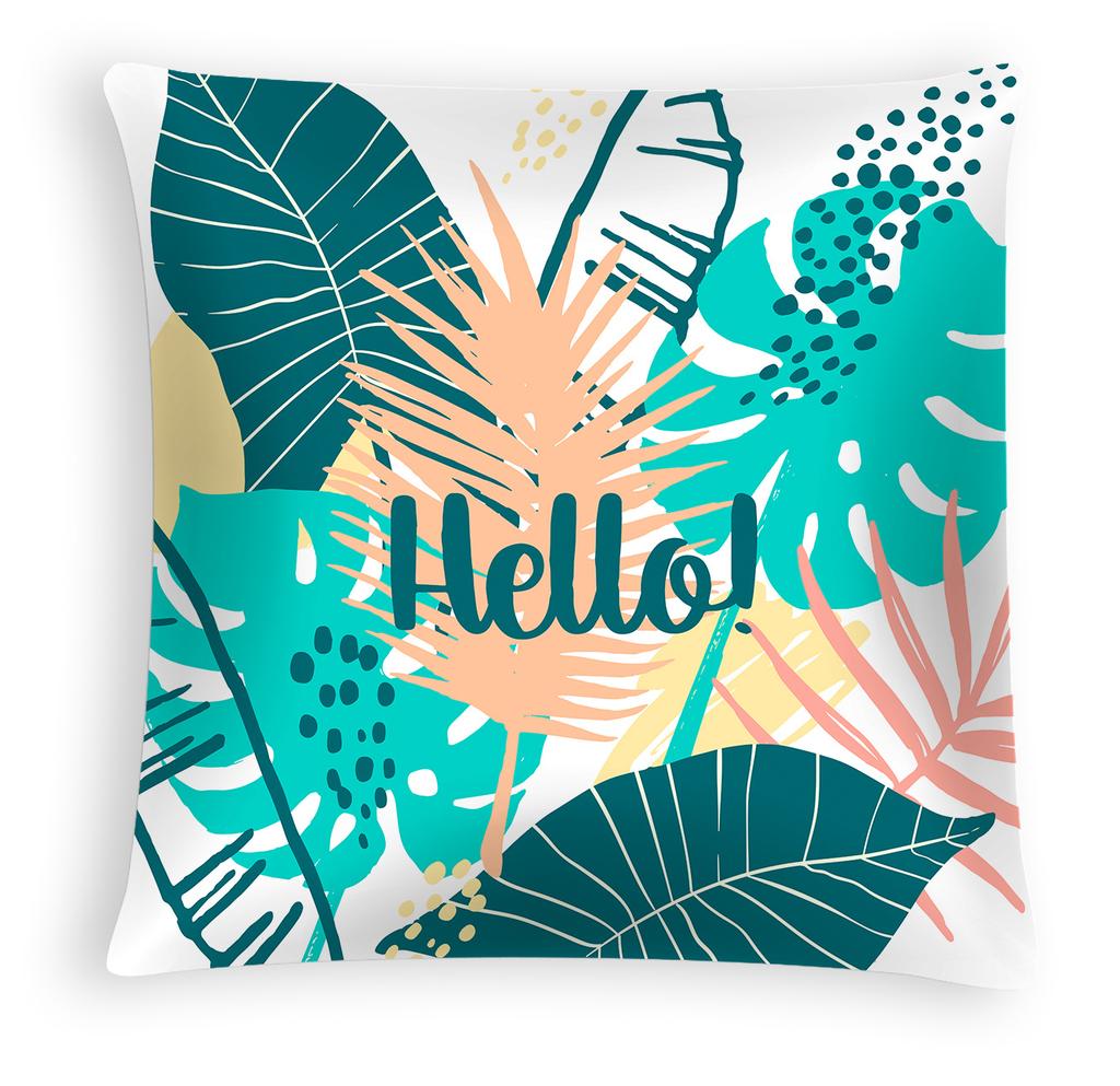 Pineapple Leaf Pillowcase, Nordic Peach Skin Velvet Printed Home, Car and Office Pillow and Cushion Cover