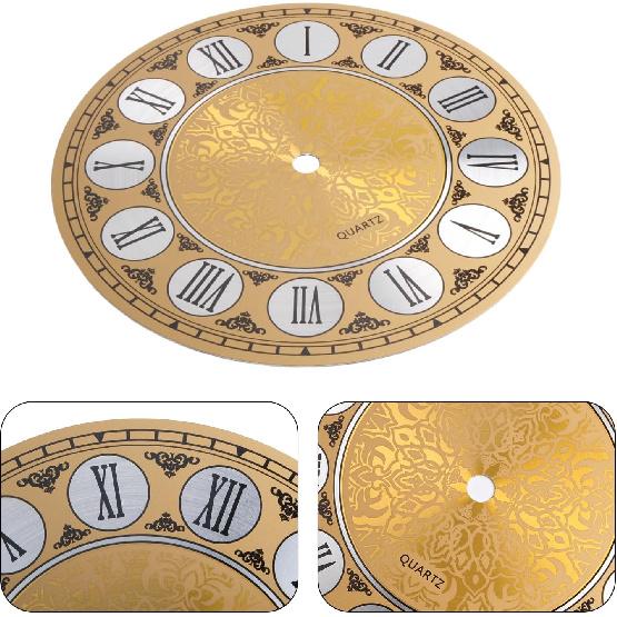 Aluminium Wall Clock Dial Face, 7 inch Diameter Arabic/Roman Numeral Clock Dial Face Replacement Parts, DIY Wall Clock for Bedroom Living Room Home