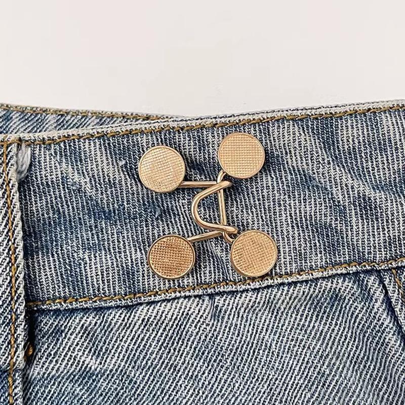 2Pcs Adjustable Pant Waist Tightener - Jean Button Pins & Button Clips for Pants | No Sewing Required, Easy to Install