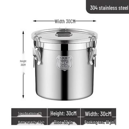 Barril Sellado Multiusos de Acero Inoxidable 304 para Almacenamiento de Vino, Té, Leche, Fermentación, Aceite o Arroz