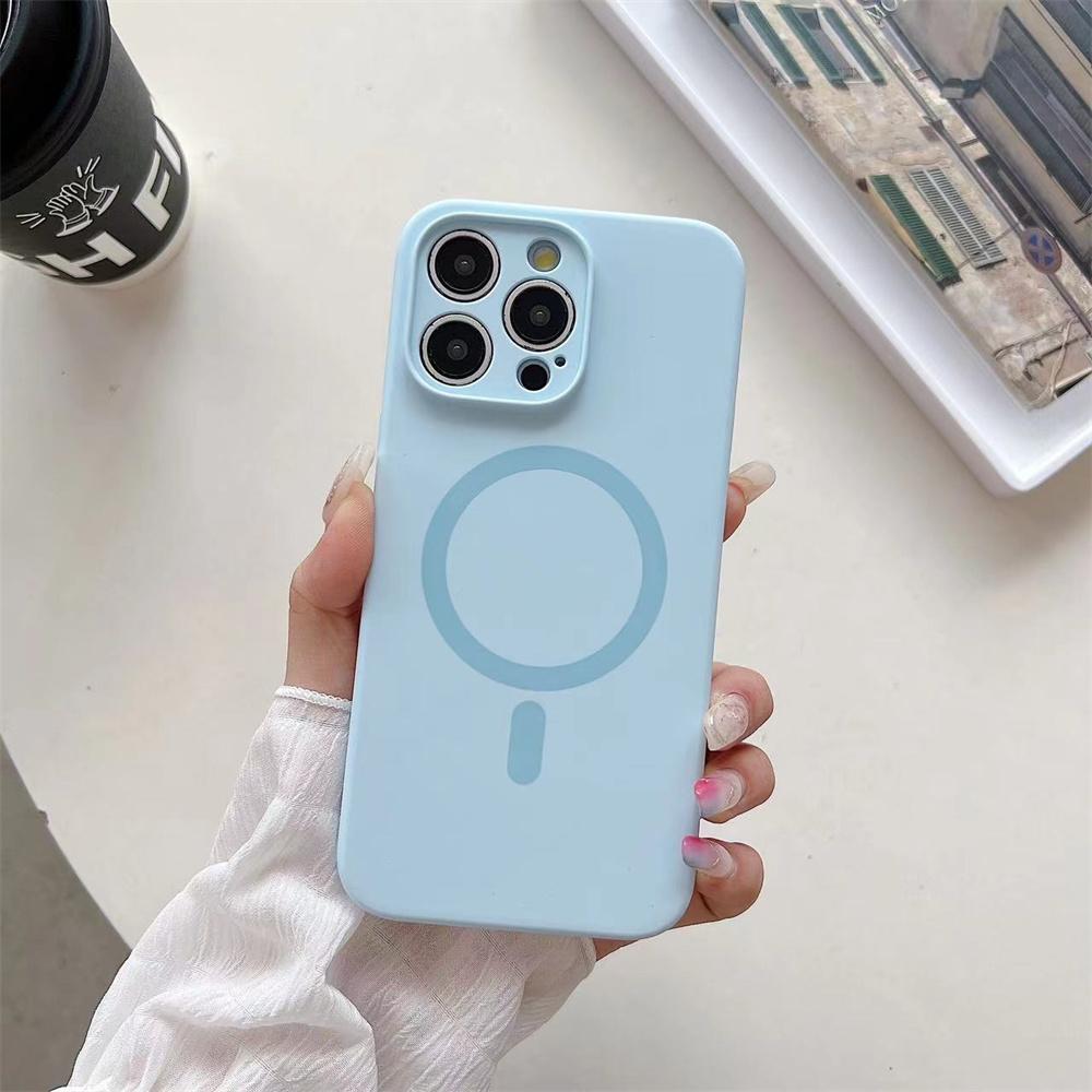 Custodia Magnetica Fluorescente Luminosa in Silicone Liquido per Magsafe per iPhone 17 Air 16 15 14 13 Pro Max Copertura Ricarica Wireless