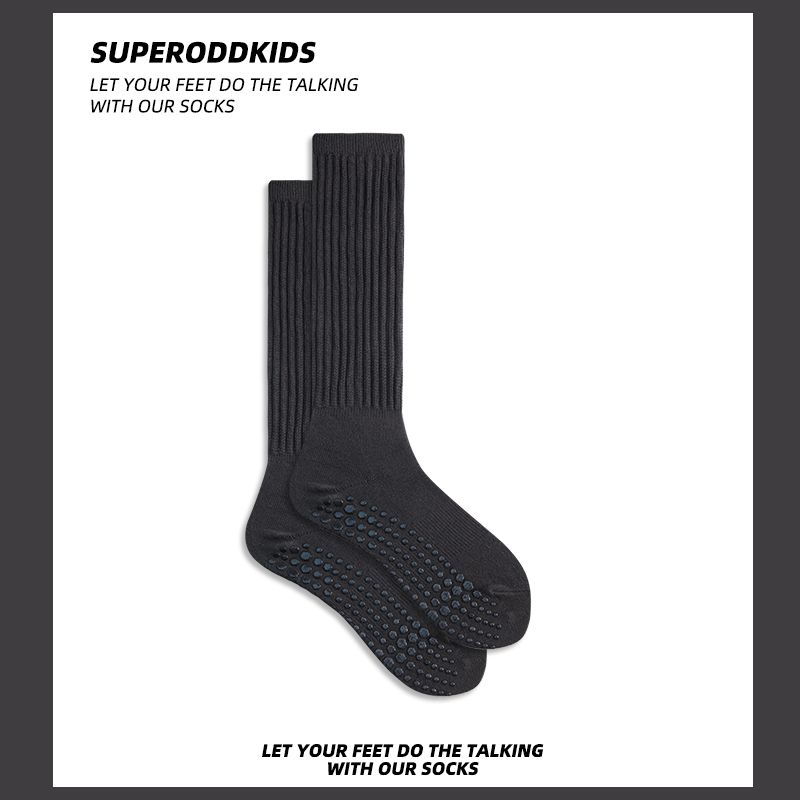 

Boots\n Yoga Socks Pure Cotton Breathable Non-Slip Particles Pilates Training Sports Stockings Women Ins Socks Tide Y8907 1 Pair-Grey-Knee High Yoga Socks