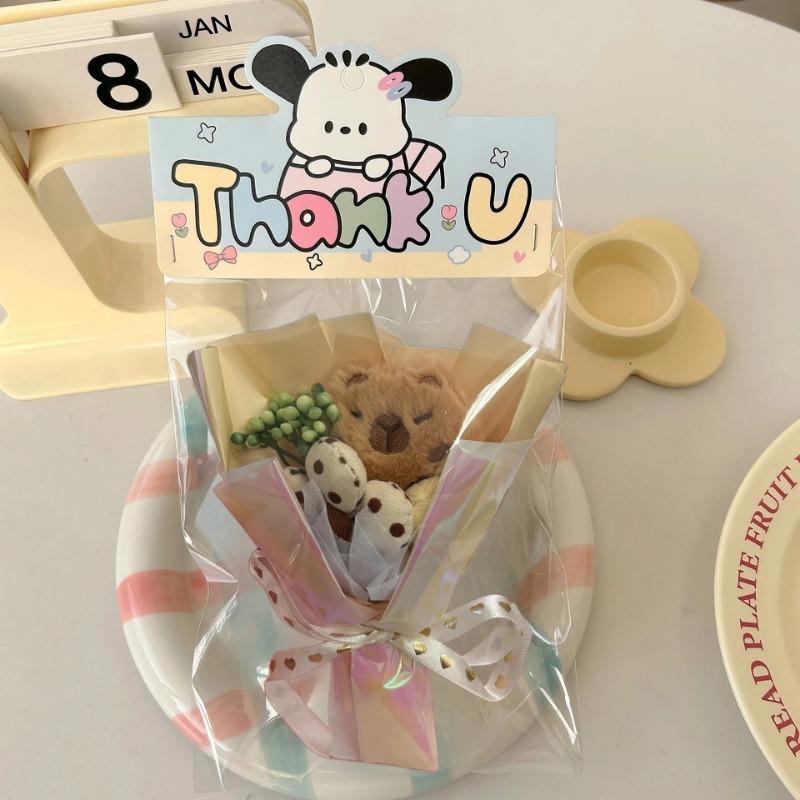 Sanrio Mini Dukke Bukett Hello Kitty Kuromi Melody Holder Blomst Kawaii Plysjdukke Blomst Valentinsdag Bursdagsgave til Venn