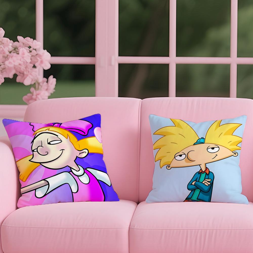 Hey Arnold Cushion Cover Reversible Plush Pillow Cover – For Car, Sofa, Bedroom, Perfect As A Gift.