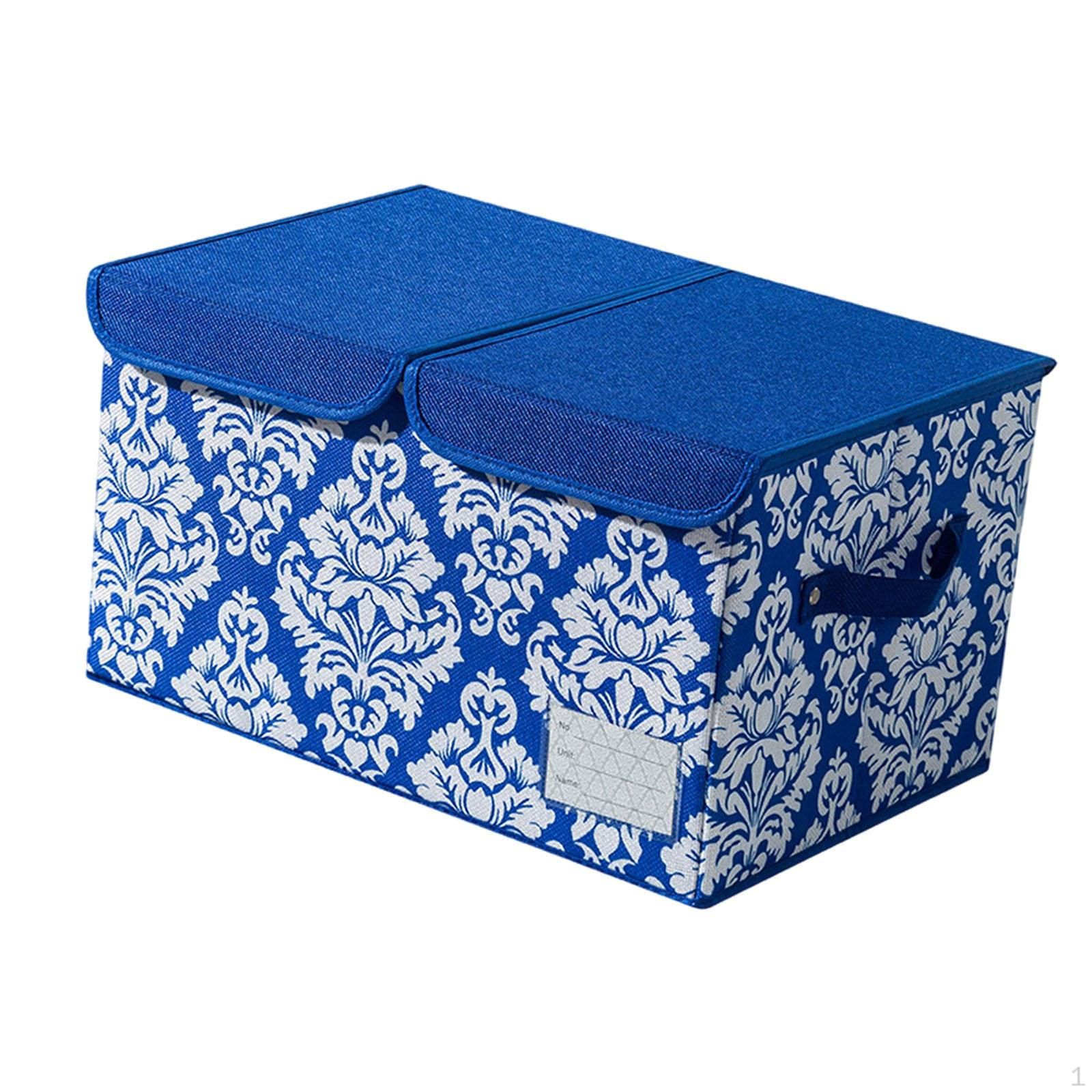 

Складной ящик для хранения с крышками Органайзер для шкафа Пустая этикетка Многоцелевой для одежды blue