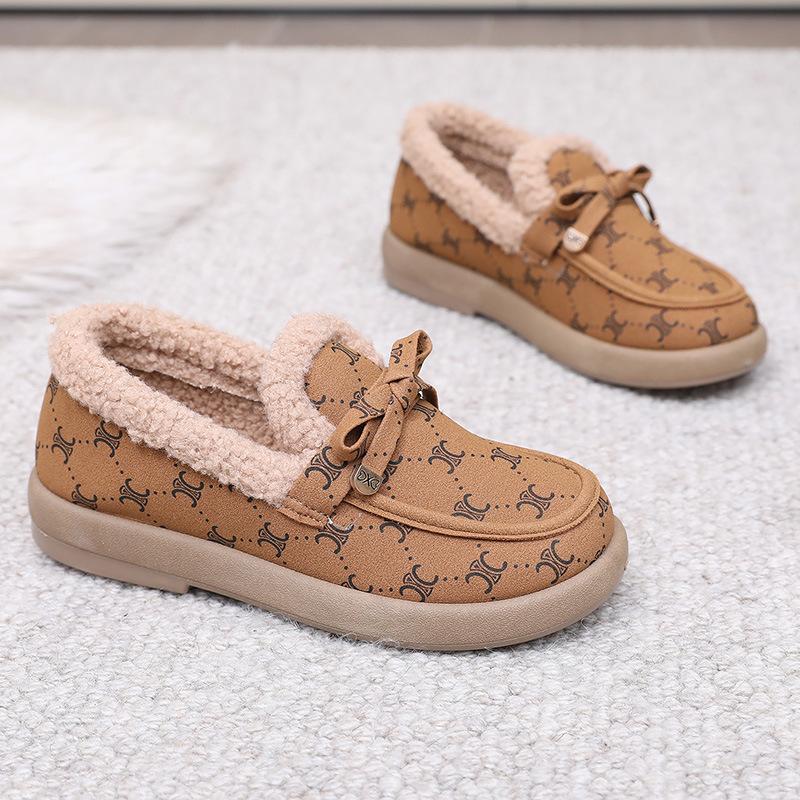 

Зимние новые женские хлопковые туфли Пекин 2025, утепленные флисом, нескользящие, теплые туфли для мамы, модные хлопковые туфли Doudou 42 хаки