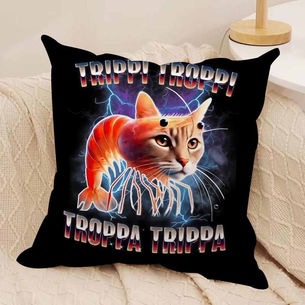 

ITALlAN BBrainrot CreativE Cushion Cover Pillowcase Ultra Soft Skin Friendly Fabric Cloud Like Comfort Concealed Zipper 30x30 cm