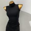 Korean-style Half-high Neck Sleeveless Vest For Women, Versatile, Slim-fitting And Flattering Base Shirt Top