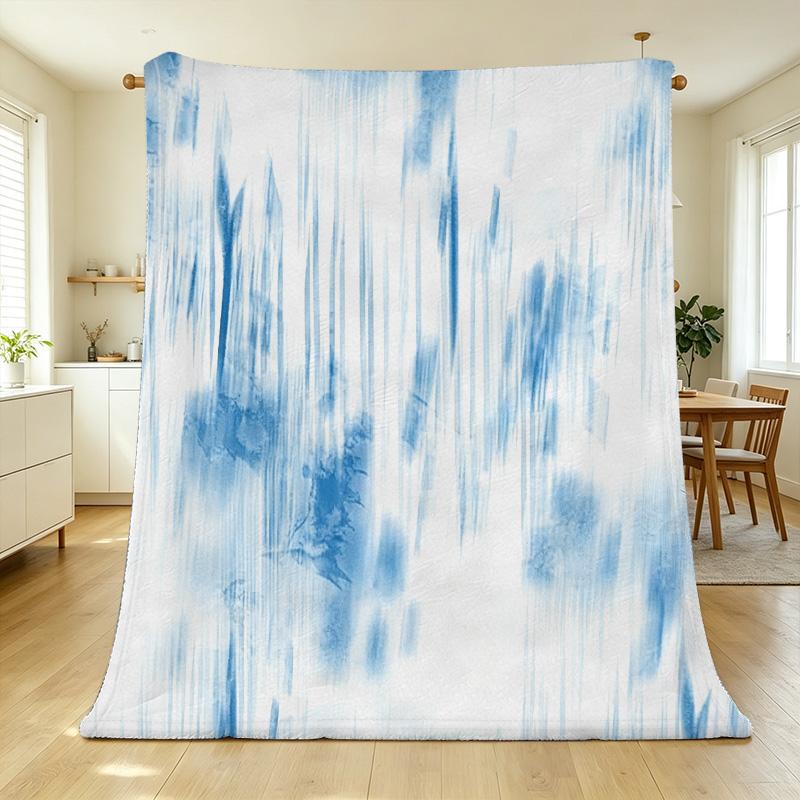 Tie-Dye Flannel Blanket - No Shedding, Soft Warm Cozy Throw, Ideal for Couch, Bedroom, Christmas, Halloween, Binging Shows