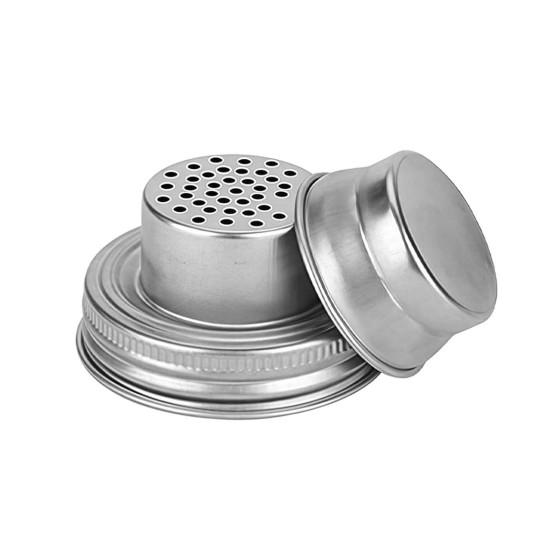 Mason Jar Shaker Lids Stainless Steel Seasoning Shaker Tops for Sugar
