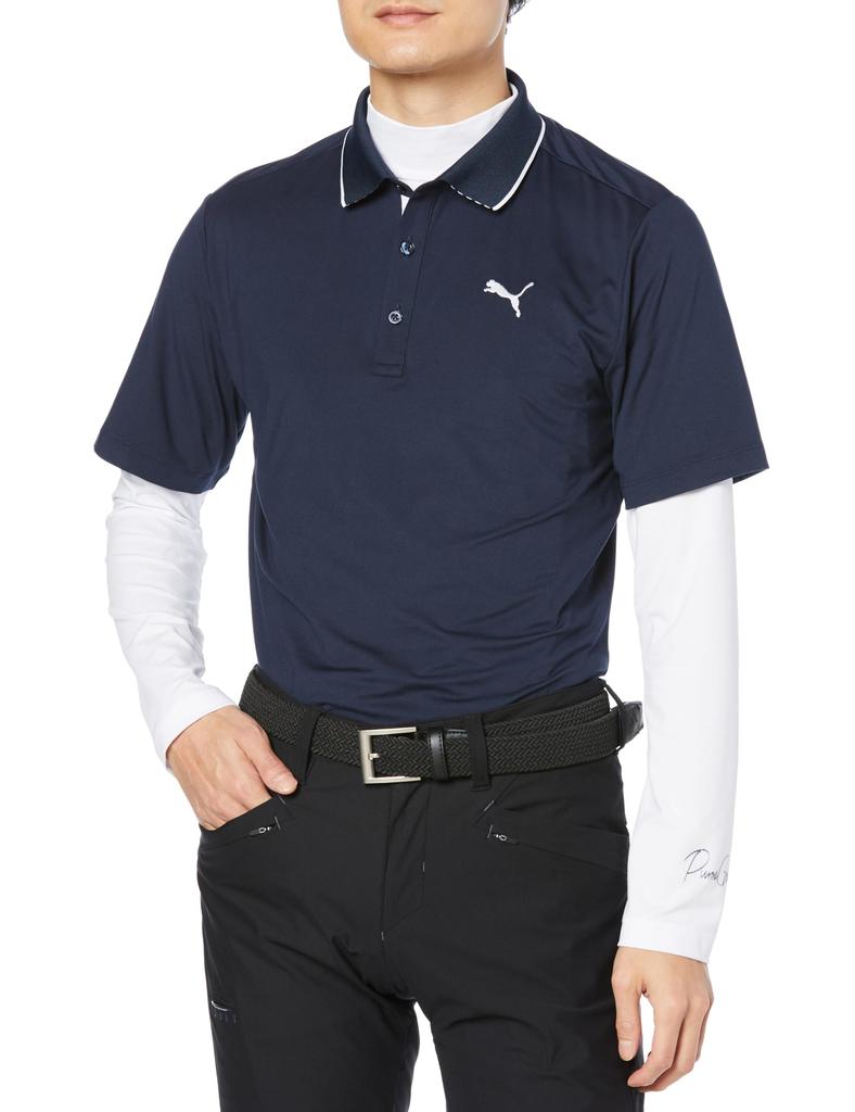 Golf Shirt GOLF Golf Stretch Smooth Kanoko Set Deep Navy [PUMA] Polo/Short Sleeve/627605 Men's