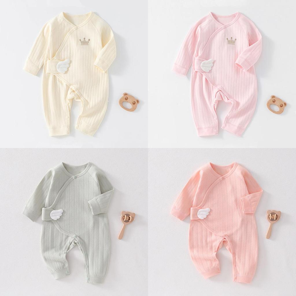 Baby Cotton Swaddle Suit With Magic Tape Closure For Newborns And Infants