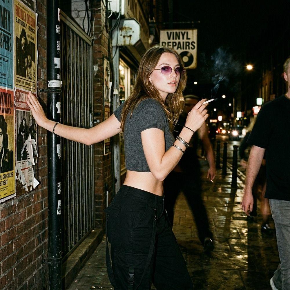 Vintage Frameless Sunglasses Metal UV Protection Sunglasses Trendy Fashion Sunglasses  Travel